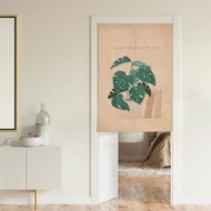 龜背芋 簡約北歐門簾 布簾門簾北歐風 廚房門簾 客廳門簾 廁所門