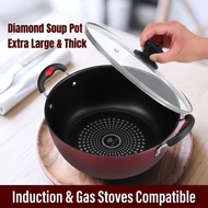 Non-stick Pot Soup Pot Induction Cooker Gas Stove hickened Composite Bottom Diamond Cookware Tool 32