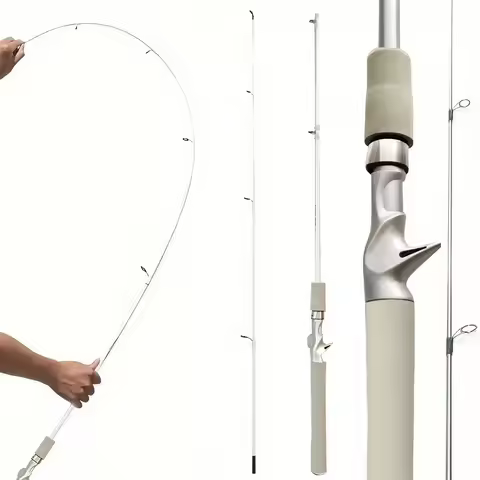 1pc-180cm/ 70.86inch White Fishing Rod (Single Fishing Rod)-Durable Fiberglass, Comfortable To Touch