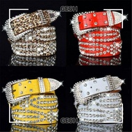 GESH Waistband Studded Glitter Cowgirl PU Leather