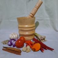 Mahogany Mortar Set + Pounder (Alu/ Pounder) Small Size Height Between 12-13 cm