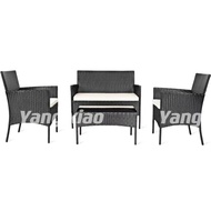 AIHome💕โซฟารับแขก โต๊ะรับแขกในสวน โต๊ะชุดหวายเทียมพลาสติก ทนแดดฝน รับน้ำหนักได้เยอะ