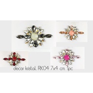 Hiasan baju decor bunga 3d RK04 7x4cm 1pc