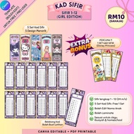 SIFIR LENGKAP 1-12 [GIRL EDITION] (SOFTCOPY | CANVA EDITABLE + PDF PRINTABLE) FOR CANVA FREE/PRO