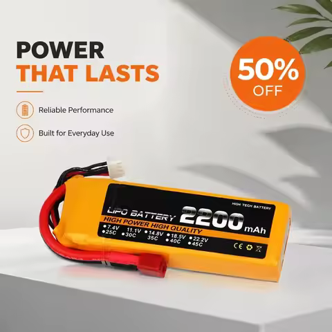 7.4V 2200mAh Lithium Polymer Battery for TCB Model Aircraft Remote Control Car Drone 25C Discharge R