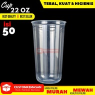 22 OZ Oval Plastic Cups, 50 Economical and Hygienic 22 oz U Cup/s Food Grade Plastic Cups Oval Plast