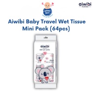 AIWIBI Baby Travel Mini Water Wipes Multi-purpose 99% Pure Water Wet Tissue (64s)