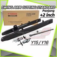 YAMAHA swing arm cutting standard +2inch y15 y16 swingarm panjang 2inci