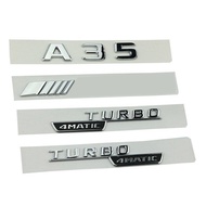 AI ABS 3d Chrome Letters For Car Rear Trunk Fender Badge Turbo 4matic Emblem Logo Mercedes A35 AMG W
