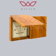 Aesthetic teak wood switch frame