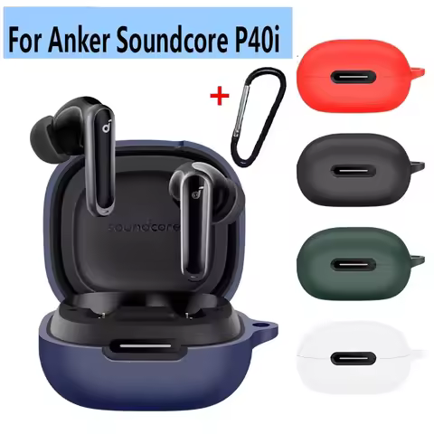 For Anker Soundcore P40i Case Solid Color Silicone Shockproof Bluetooth Earphone Cover for Soundcore
