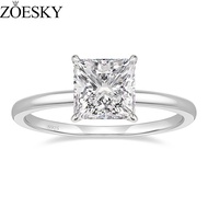 ZOESKY 2CT 925 Sterling Silver Engagement Rings Princess Cut Cubic Zirconia CZ Wedding Promise Rings