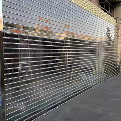 Custom Crystal Clear PVC Folding Rolling Shutter Door Modern Finished Surface Industrial Rolling Doo