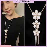 Women Long Chain Statement Bib Necklace