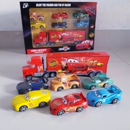 Diecast Cars Figure Set Miniature Toy Car Figure Mcqueen Mack Children SNI