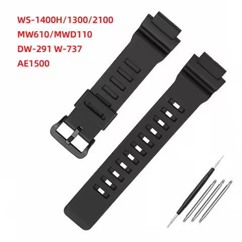 For Casio MW-610H MW-620H WS-1400H WS-2100H WS-1300H MWD-110H TPU Sports Waterproof Strap watch band