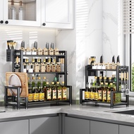 Kitchen Rack Kitchen Organizer Rak Rempah Spice Rack Coating Steel Seasoning Storage Rak Dapur
