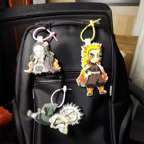 Demon Slayer Non Woven Pendant Anime Periphery Keychain Iguro Obanai Kamado Nezuko Bag Hanging Carto
