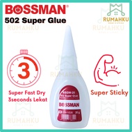 RMK BOSSMAN 502 Super Glue 3 Seconds Fast Glue Easy Glue Gam Kuat Melekat Strong Heavy Duty Elephant