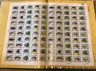 專234‧台灣產珊瑚礁魚郵票大全版張100枚 中折 上品