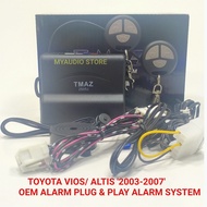 TOYOTA VIOS/ ALTIS (2007-2013), (2003-2007),TOYOTA AVANZA 2003-2011 OEM PLUG & PLAY ALARM SYSTEM (T-