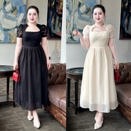 Big Size Long Dress 50-90KG Luxurious, Elegant Stone Strap, For Work, Party, Going Out - D270 - U Xi