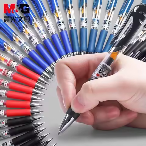 12Pcs M&G K-35 0.5mm 4 Colors push type neutral pen students office special pen