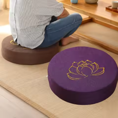40X6CM Yoga Meditation Linen Cushion Hard Lotus Texture Meditation Cushion Backrest Pillow Tatami Ma