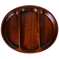 Vintage Jujube Wood Partition Plate Food Plate Snack Plate Solid Wood Hot Pot Tray