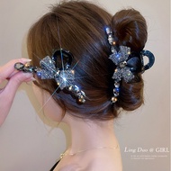 Rhinestone Bow Hair Clip for Women Korean Shark Hair Clip