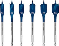 Bosch Professional 6x Expert SelfCut Speed Spade Drill Bit Set (for Softwood, Chipboard, Ø 14-24 mm, Accessories Rotary Impact Drill)