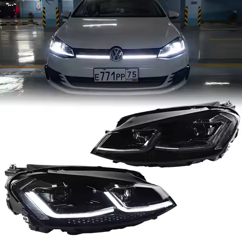Headlight For VW Golf 7 MK7 2013-2017 Car автомобильные товары LED DRL Hella 5 Xenon Lens Hid H7 Gol