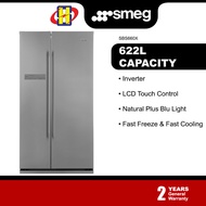 Smeg Refrigerator (622L) Inverter LCD Touch Control Fast Freeze Fast Cooling Side by Side Fridge SBS660X