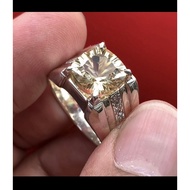 Citrine 3ct Laser Cut + Silver 960 Handmade Ring