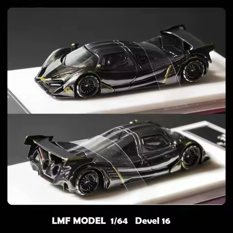 LMF Model 1:64 Devel 16 Hypercar Full Carbon Fiber Gold Trim & Silver Trim Two Color Options Diecast