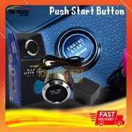 PIVOT Blue LED Light Push Start Button Switch Car Engine Push Start Button Ignition Starter Kit With