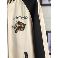 Edhardy Edhardy Street Wear Tiger Head Autumn Winter Jacket Embroidered Zipper Jacket Men Women Coup