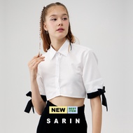 Sarin bow off shirt เสื้อเชิ้ตแขนสั้น แต่งโบว์น่ารัก