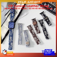 CD Canvas Leather Strap For iWatch 38-40-41-S10 11 42mm / 42-44-45-46Ultra 49mm Accessories Tali Jam
