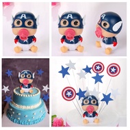 Captain America Cake topper Children's Birthday Cake Decoration/ Captain America figure/