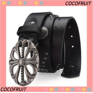 COCOFRUIT Bohemian Style Belt, Punk Hip Hop Leather Belt, Fashion Skeleton Head Inlaid Waistband Y2K