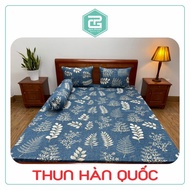 Bộ ga gối Thun Lạnh Hàn Quốc 4 món ( 1 ga bọc + 2 vỏ gối nằm + 1 vỏ gối ôm )