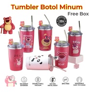 TERMOS LOTSO STAINLESS GLASS TUMBLER THERMOS LOTSO MOTIF TUMBLER 500ML FREE BOX + STRAW COFFEE MUG/