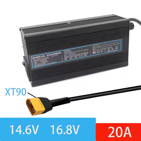 OHRIJA XT 14.6V 20A LifeP04 battery Charger 16.8V 20A For 4S 14.8V Li-ion Battery XT90 Connector Sec