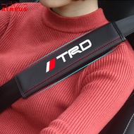 2Pcs Toyota TRD Universal Car Safety Seat Belt Cover Leather Safety Belts Shoulder Protection For Toyota Vios ncp93 Wish Hilux Yaris Rush Corolla Cross Avanza Innova Veloz Fortuner Alphard Altis Camry bZ4X RAV4 Harrier
