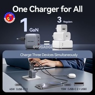 FAST CHARGING VENTION 70W USB+TIP C+TYPE C CHARGER HEAD (fexho-eu)