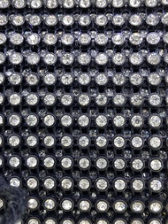 GM Crystal Fashion Plastic Meshes with Rhinestones (Black or White) 1Yard/90cm (24x173เม็ดพลอย)