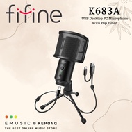 FIFINE K683A USB Desktop PC Microphone With Pop Filter Studio Condenser Mic For Gaming Streaming You