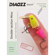 mata kail slow jig Memancing babi, umpan Asia, bahagian berganda, umpan berenang mini Mino, umpan mi