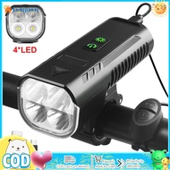 BG-1910 Bike Light Horn 4 LED Super Bright Bicycle Light Waterproof Safety Bike Front Light For Cycling Biking Road Night Riding